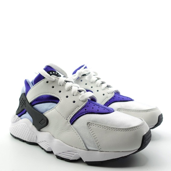 Nike Air Huarache White Aluminum Black Sneakers DH4439 100 Womens Size 7 - Picture 7 of 11